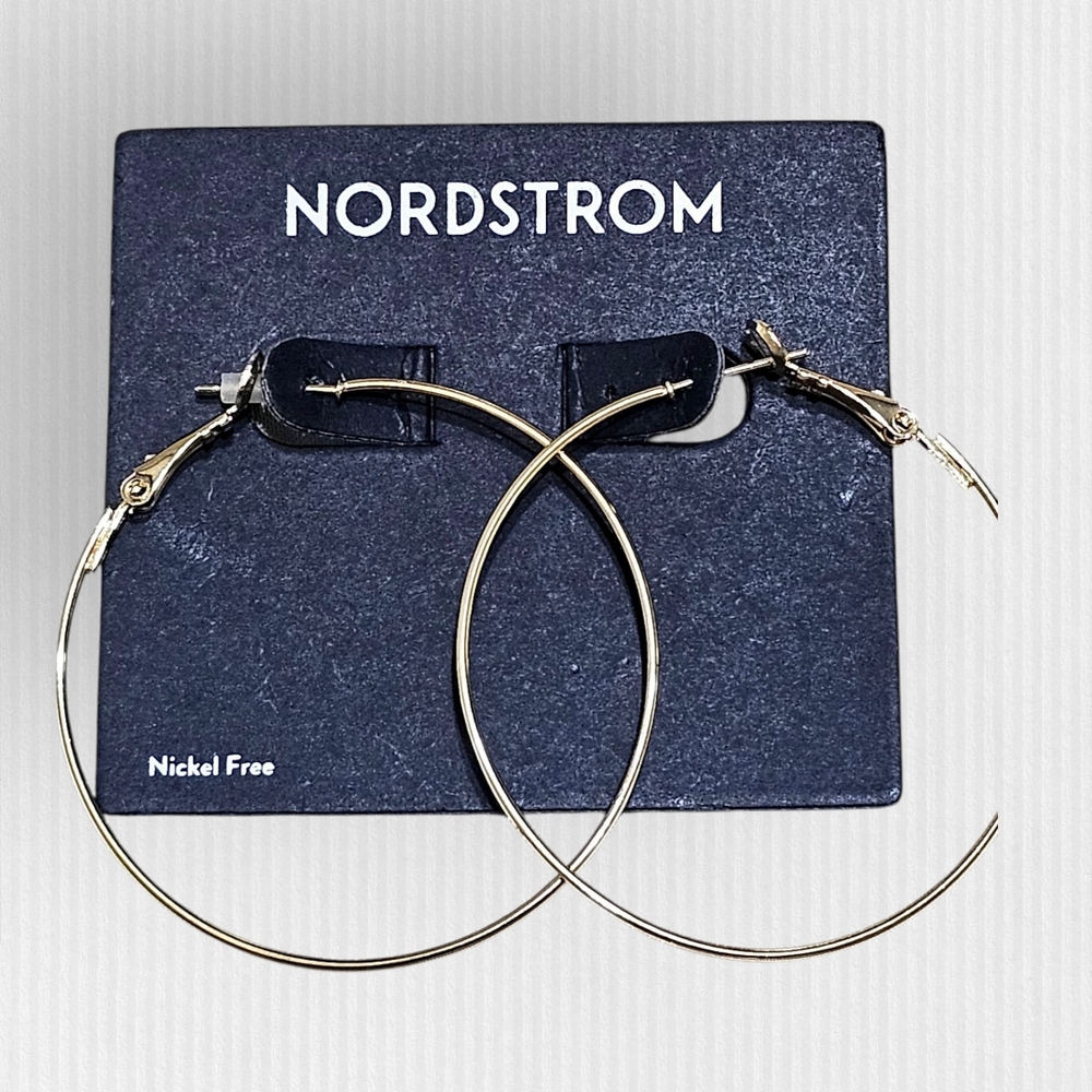 Nordstrom Elegant Gold Hoop Earrings Women's Jewelry‎ NWT